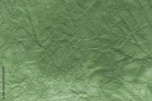 葉菜ような緑青色の揉絞染和紙