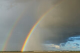 Rainbow after the summer storm, Gironde, Bordeaux, Aquitaine, France
