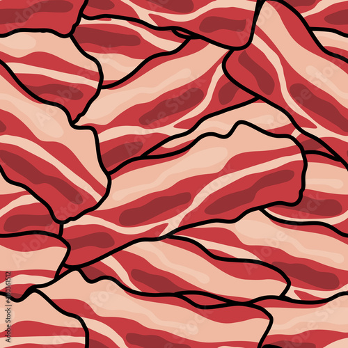 The background bacon design of the pattern for the carpet background. fabric wallpaper and shirt vector image