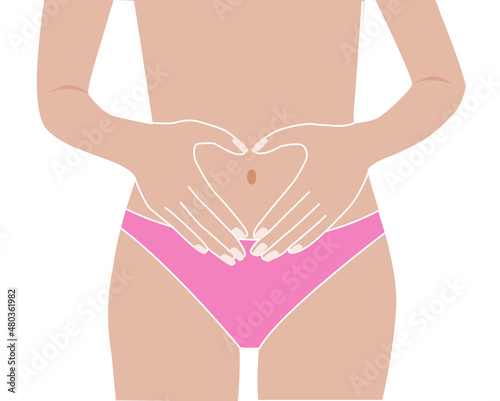 Woman take care about her belly