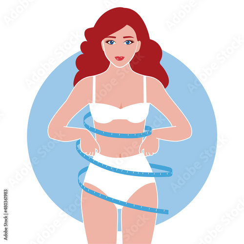 Woman weightloss with meter