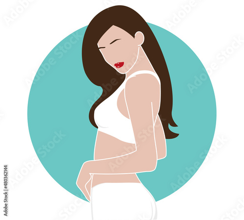 Attractive woman profile body