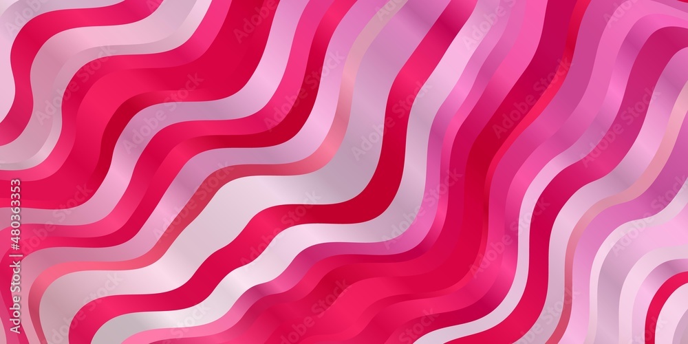 Light Pink, Yellow vector texture with curves.