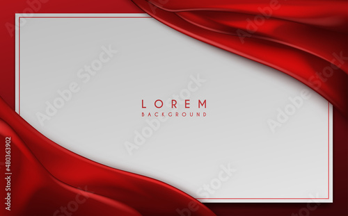 White paper with red silk background