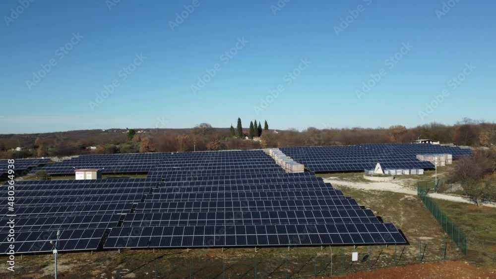 drone sky view of solar panel field for green energy 4K drone sky view of solar panel field for green energy 4K