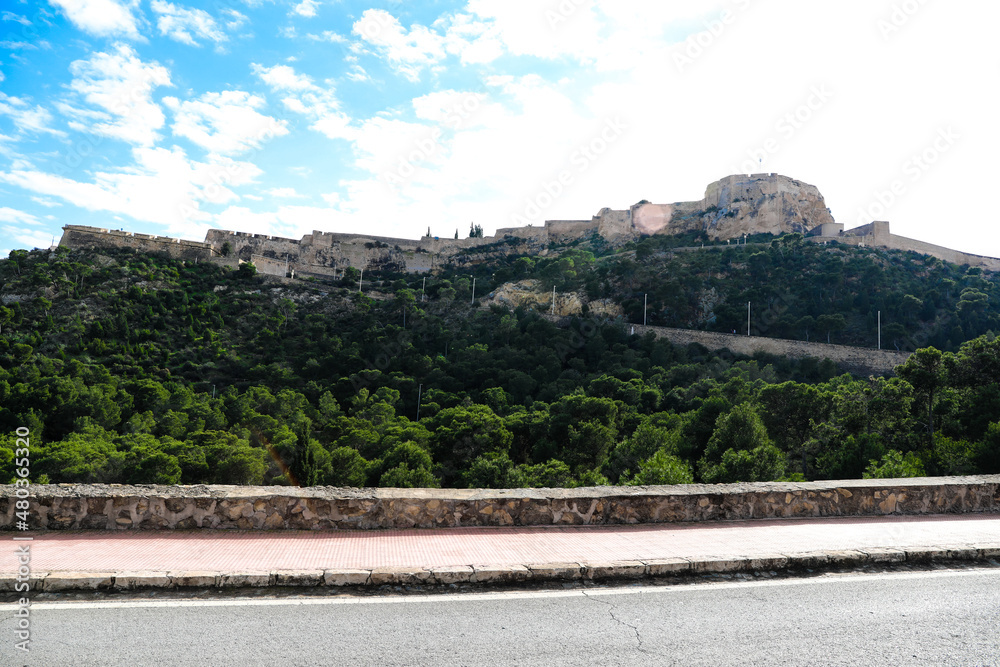 Fototapeta premium The Castillo Santa Barbara is a very touristy place in the city of Alicante in Spain