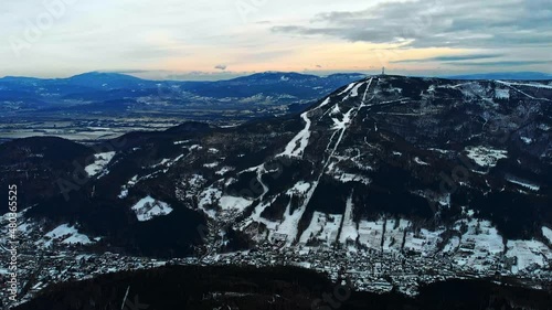 View above Szczyrk in winter.