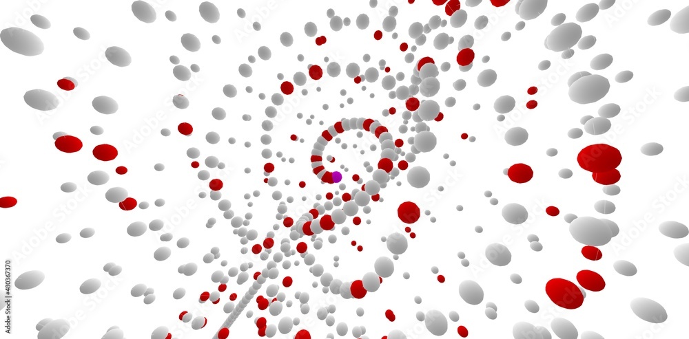 Prime numbers in 3D, math illustration