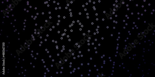 Dark Pink, Blue vector pattern with abstract stars.