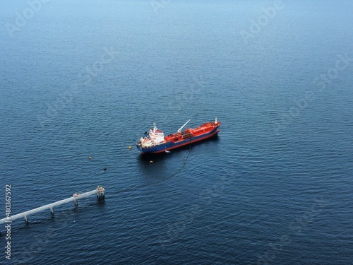 Oil tanker unloading