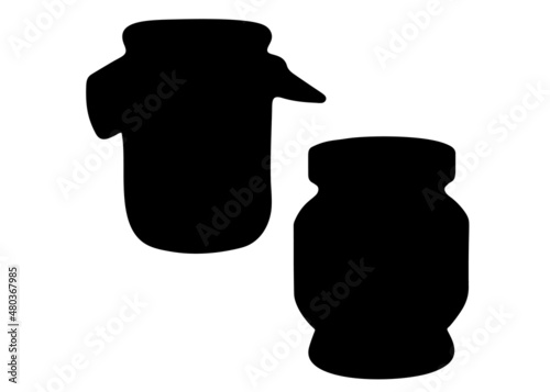 Jars for preservation. Vector image.