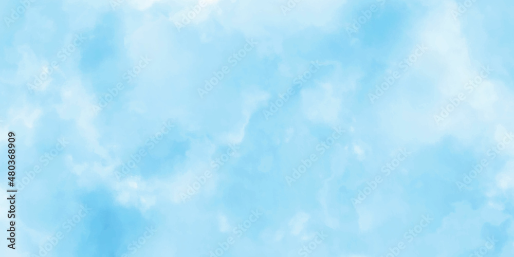 Hand painted watercolor sky and clouds, abstract watercolor background, vector illustration. Abstract watercolor texture as background