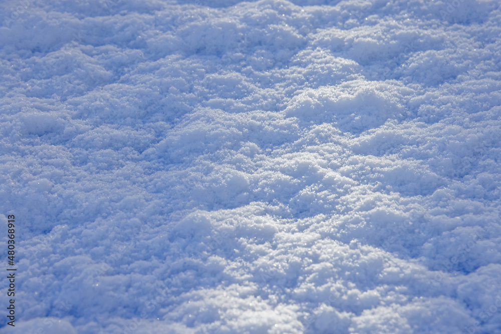 朝日を浴びた真っ白な新雪 朝日を浴びた真っ白な新雪