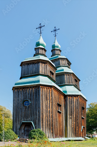 An old church of the 18th century on the territory of Ukraine. There is a monument to the traditional cult culture of the 18th century.