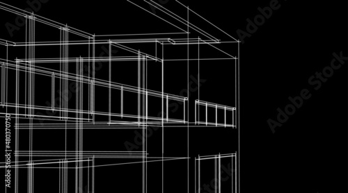 Modern architecture sketch vector illustration