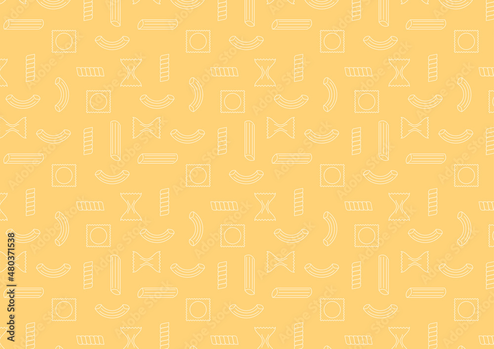 Pasta noodles pattern wallpaper. noodles icon background.