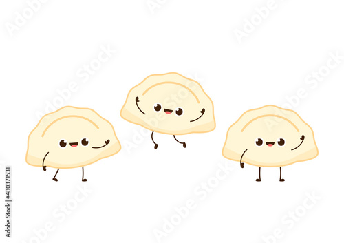 Gyoza character design. Gyoza is Chinese food.