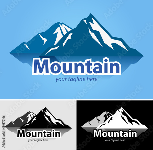 vector abstract  Blue mountain symbol.