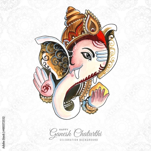 Beautiful lord ganesha watercolor for ganesh chaturthi card