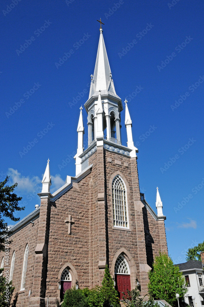 Quebec; Canada- june 25 2018 : historical church of Roberval
