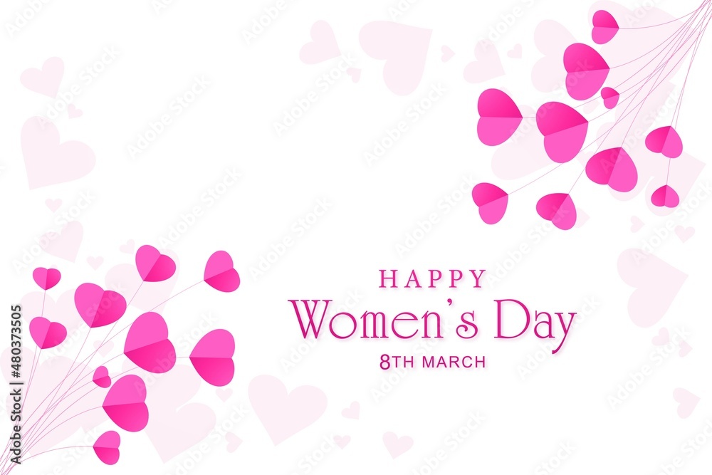 Realistic women's day greeting card with heart