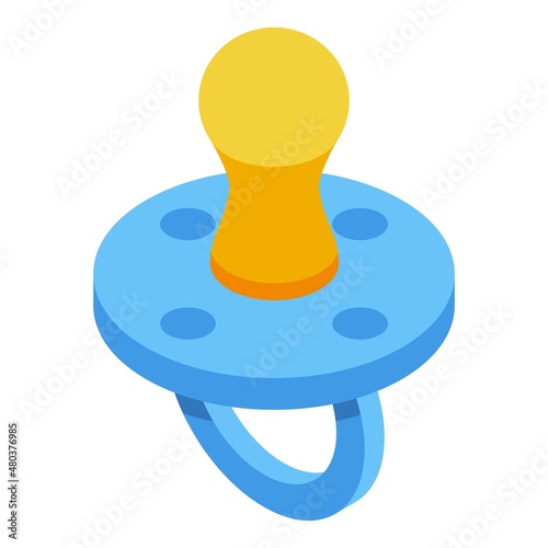 Baby pacifier icon isometric vector. Nipple dummy