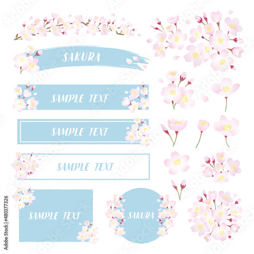 桜の花　フレーム素材セット