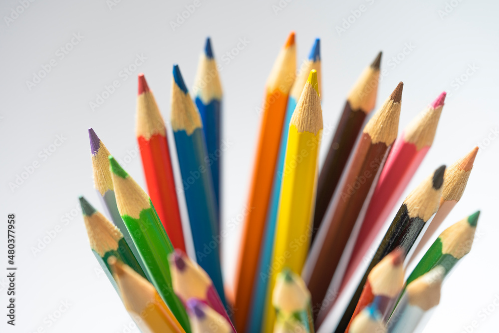 Colored pencils close-up, drawing equipment
Colored pencils close-up, drawing equipment