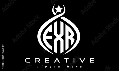 FXR three letters monogram curved oval initial logo design, geometric minimalist modern business shape creative logo, vector template photo