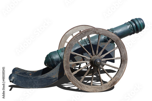 Billede på lærred Old cannon isolated on white background