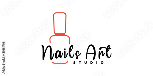 nails art logo designwith style and creative concept