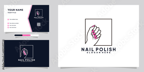 nail polish logo design with style and creative concept