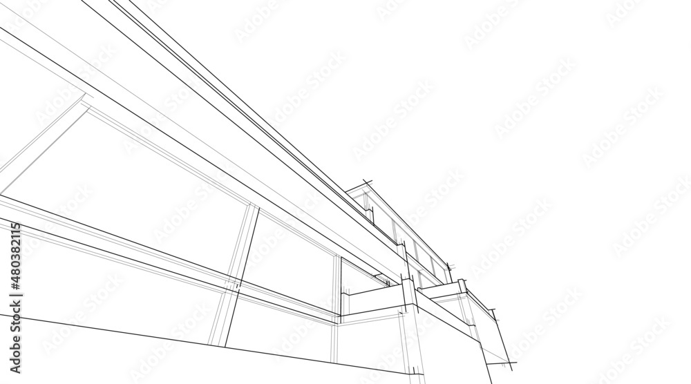 architectural sketch of a building architectural sketch of a building