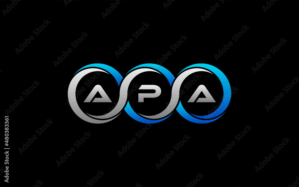 APA Letter Initial Logo Design Template Vector Illustration - obrazy, fototapety, plakaty 