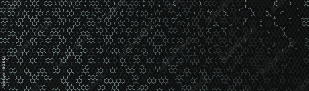 Dark banner with different textures. Black grid texture as industrial background Dark banner with different textures. Black grid texture as industrial background