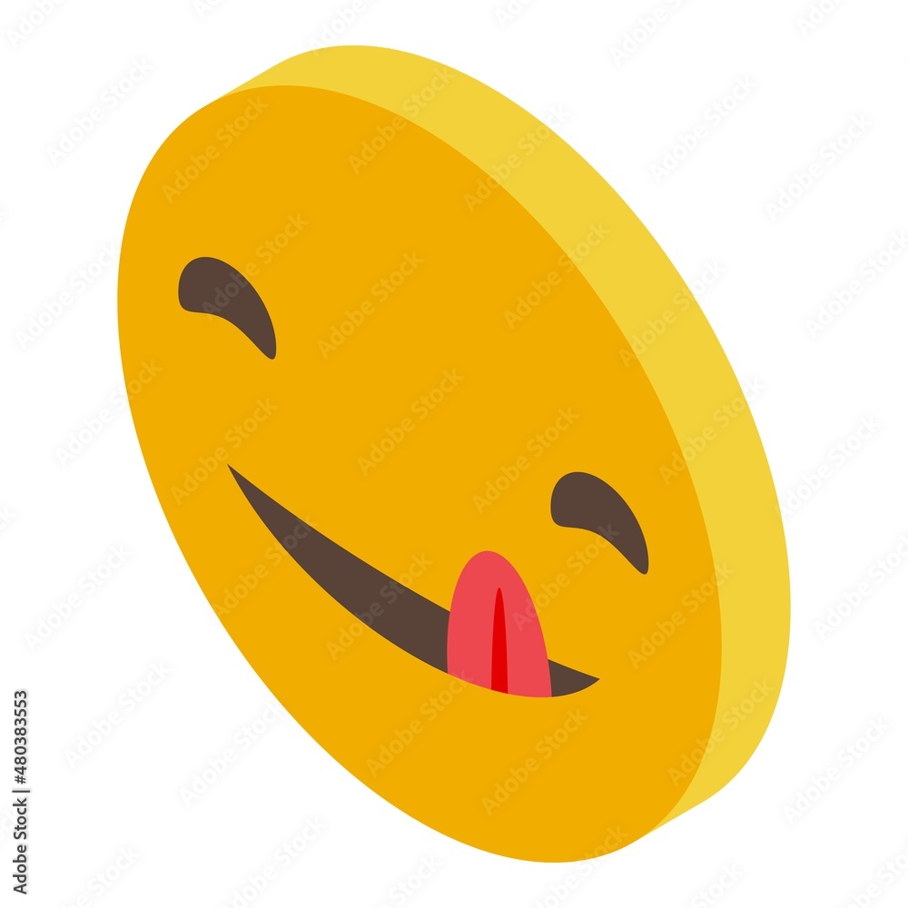 Fototapeta premium Smiley emoji icon isometric vector. Happy smile