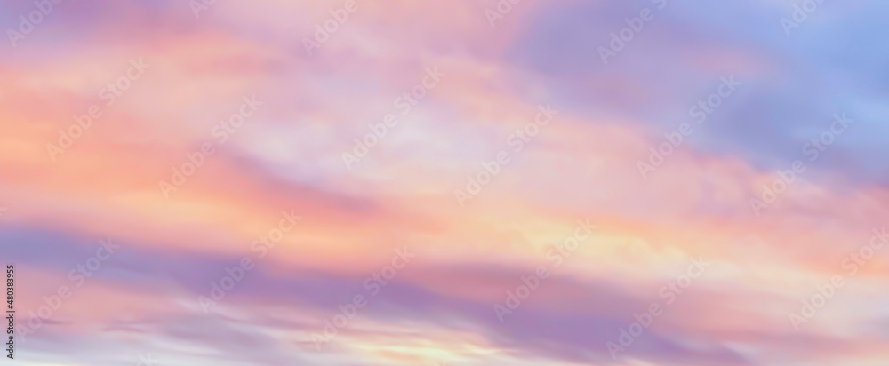 Background of colorful sky with clouds in sunset