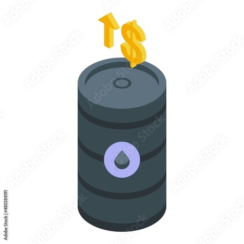 Oil barrel icon isometric vector. Fuel petrol