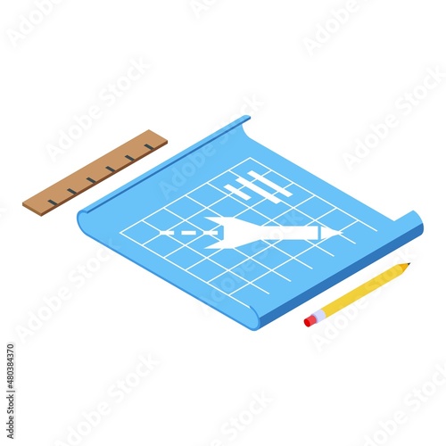 Spacecraft plan icon isometric vector. Rocket ship