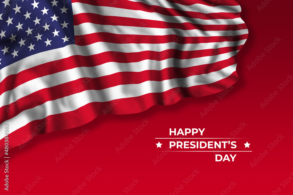 Presidents day greetings card with US flag Presidents day greetings card with US flag