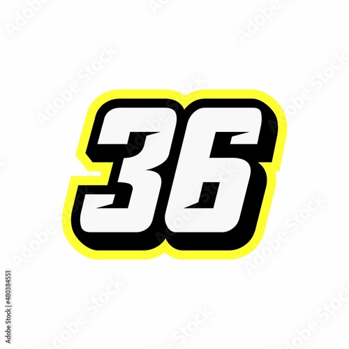 Racing number 36 logo design inspiration