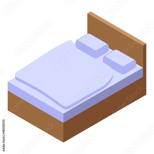 Modern bedroom icon isometric vector. Interior room
