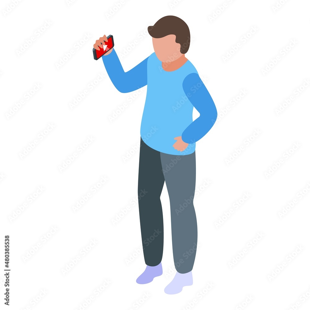 Vlog athlete icon isometric vector. Camera fitness Vlog athlete icon isometric vector. Camera fitness
