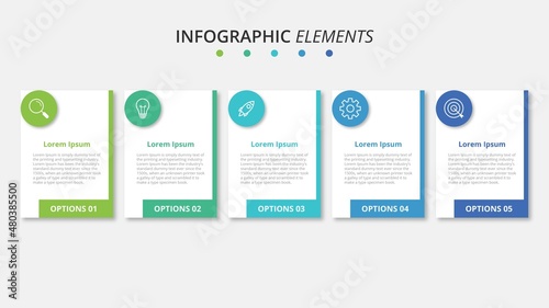 Presentation business infographic template with 5 options