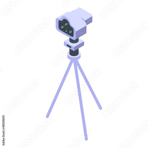 Detector speed radar icon isometric vector. Camera traffic