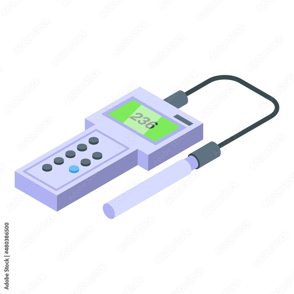 Value ph meter icon isometric vector. Water soil Value ph meter icon isometric vector. Water soil