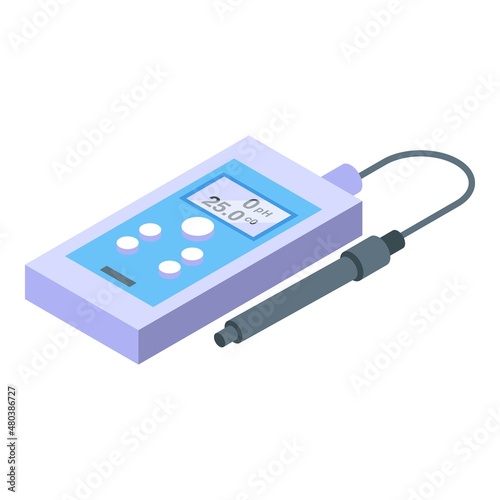 Digital ph meter icon isometric vector. Water soil