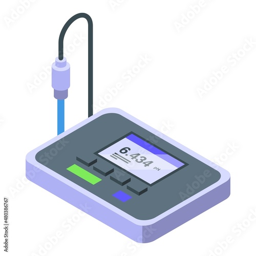 Ph meter device icon isometric vector. Value kit