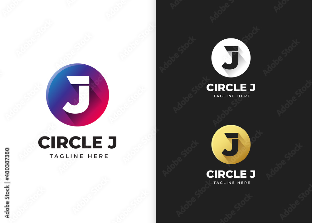 Letter J logo vector illustration with circle shape design