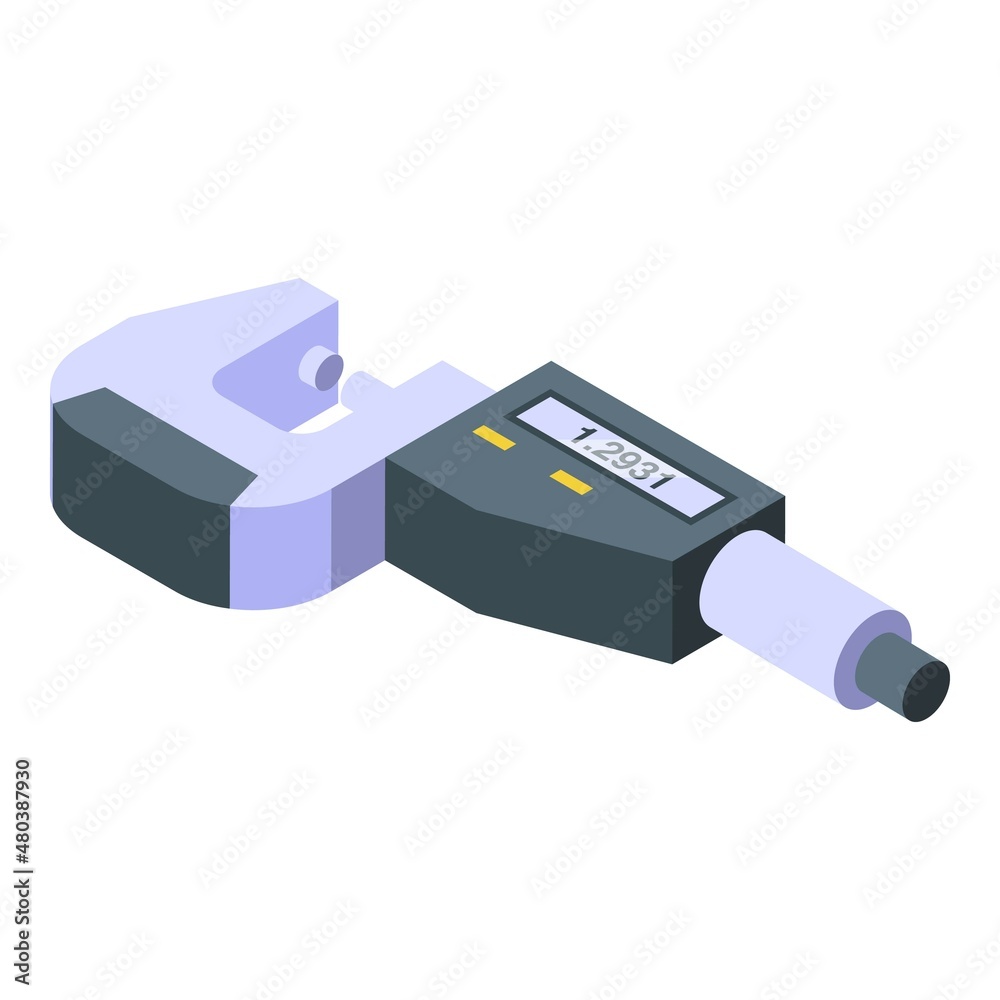 Laboratory micrometer icon isometric vector. Digital ruler Laboratory micrometer icon isometric vector. Digital ruler